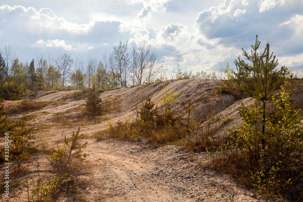 Abandoned mine - damaged landscape after mining. Abandoned mine - damaged landscape after mining.