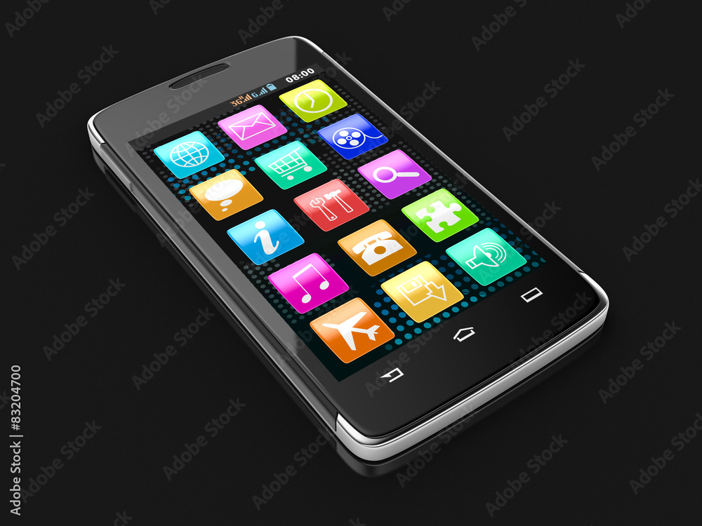 Touchscreen smartphone (clipping path included)