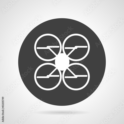 Quadcopter black round vector icon
