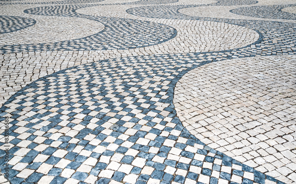 Fototapeta premium Waves on the Pavement in Lisbon, Portugal