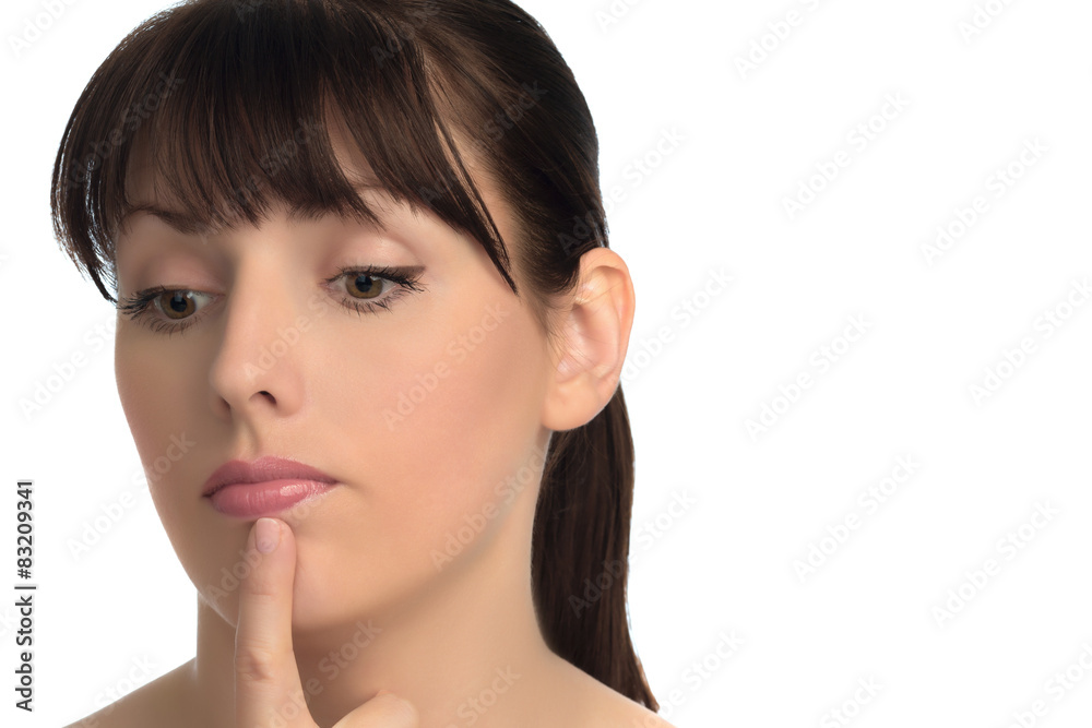 Isolated image of woman's face showing emotion Isolated image of woman's face showing emotion