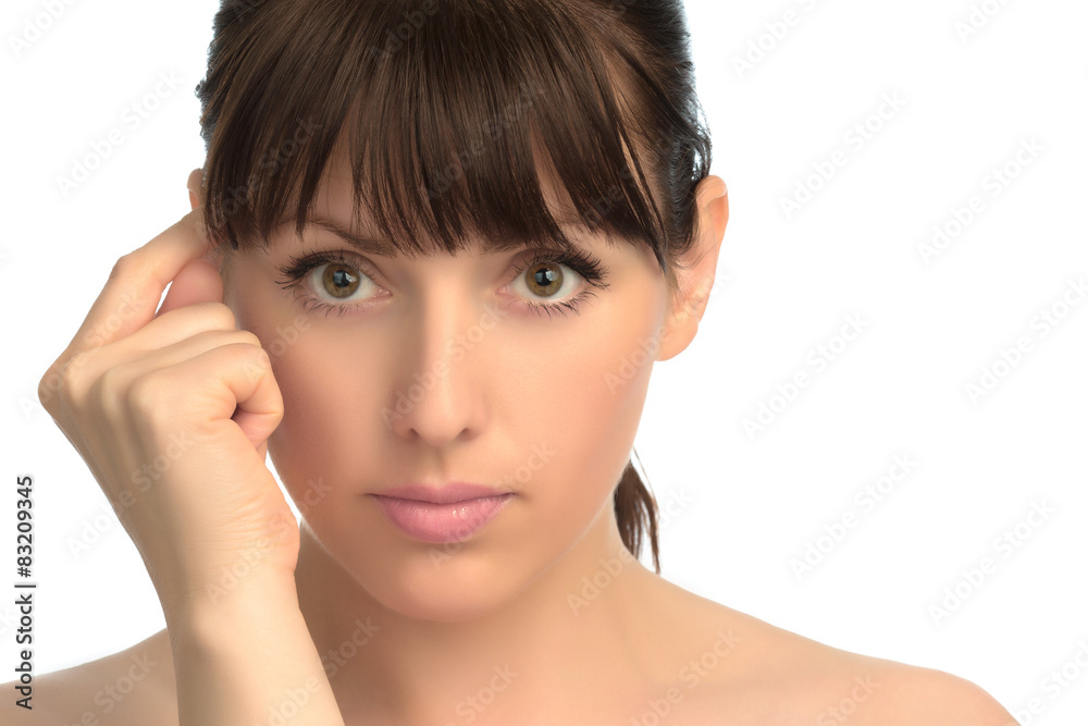 Isolated image of woman's face showing emotion Isolated image of woman's face showing emotion