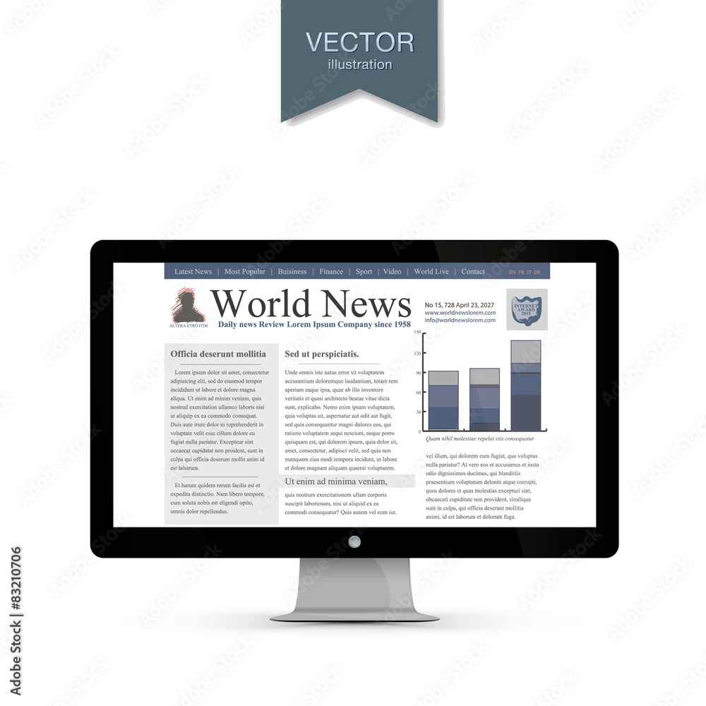 Vector monitor, template news site Vector monitor, template news site