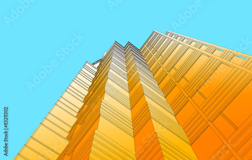 perspective view of modern building in vector