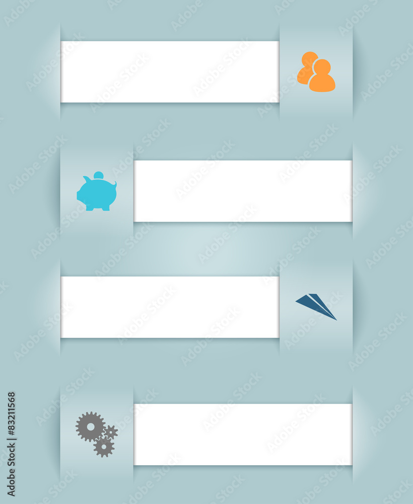 Infographic Vector Ribbons Business Icons
