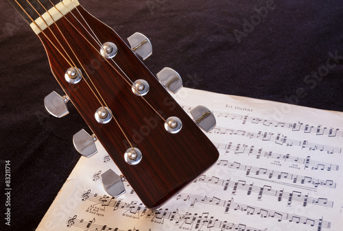 Guitar Headstock and Guitar Sheet Music
