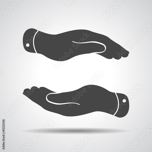 caring hands icon - vector illustration