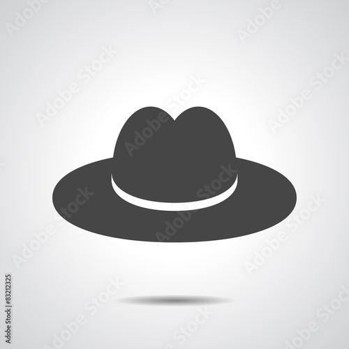 Black hat on the grey background