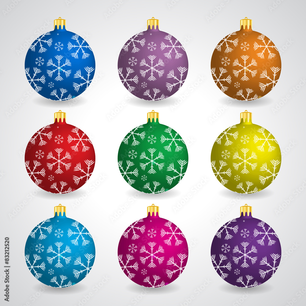 set of colorful christmas balls set of colorful christmas balls