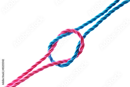 Reef knot isolated on white background