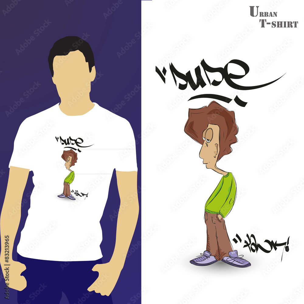 T shirt Graffiti dude design