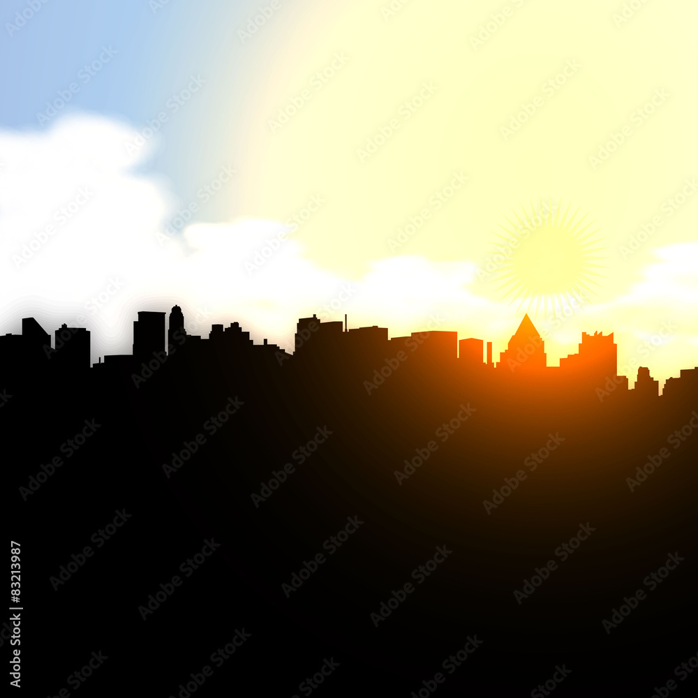 City sunset Vector illustration eps 10 City sunset Vector illustration eps 10