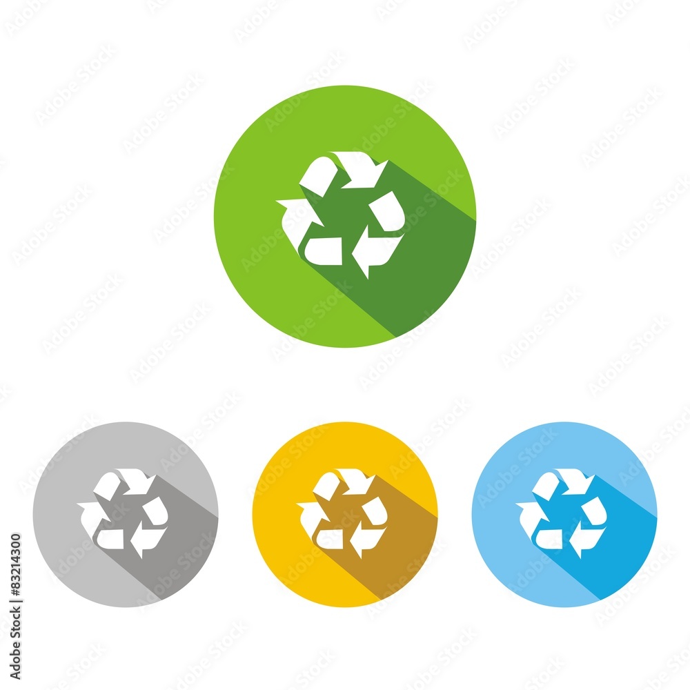 Iconos reciclaje botón colores sombra Stock Vector | Adobe Stock