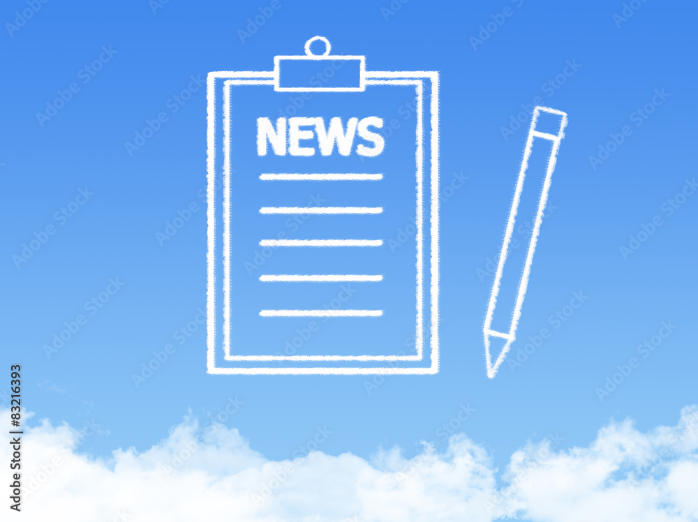 Notepad paper document cloud shape Notepad paper document cloud shape