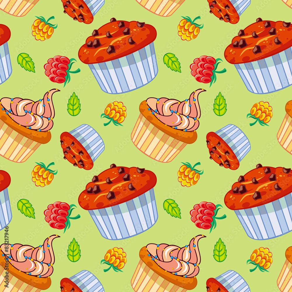 Seamless pattern with muffins Seamless pattern with muffins