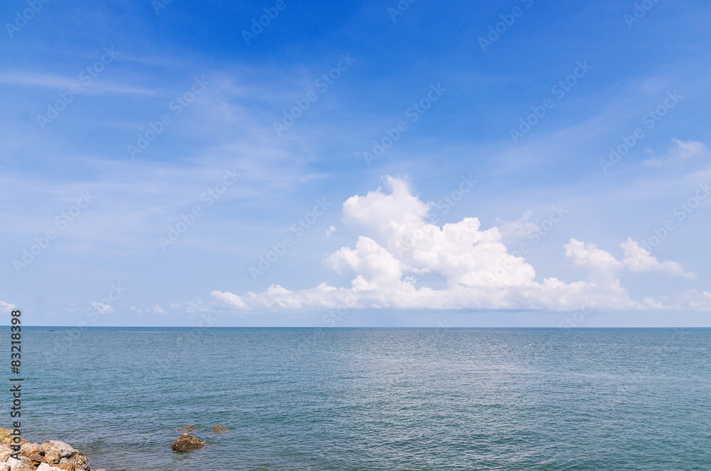 Landscape of sea sky and cloud, summer in Thailand