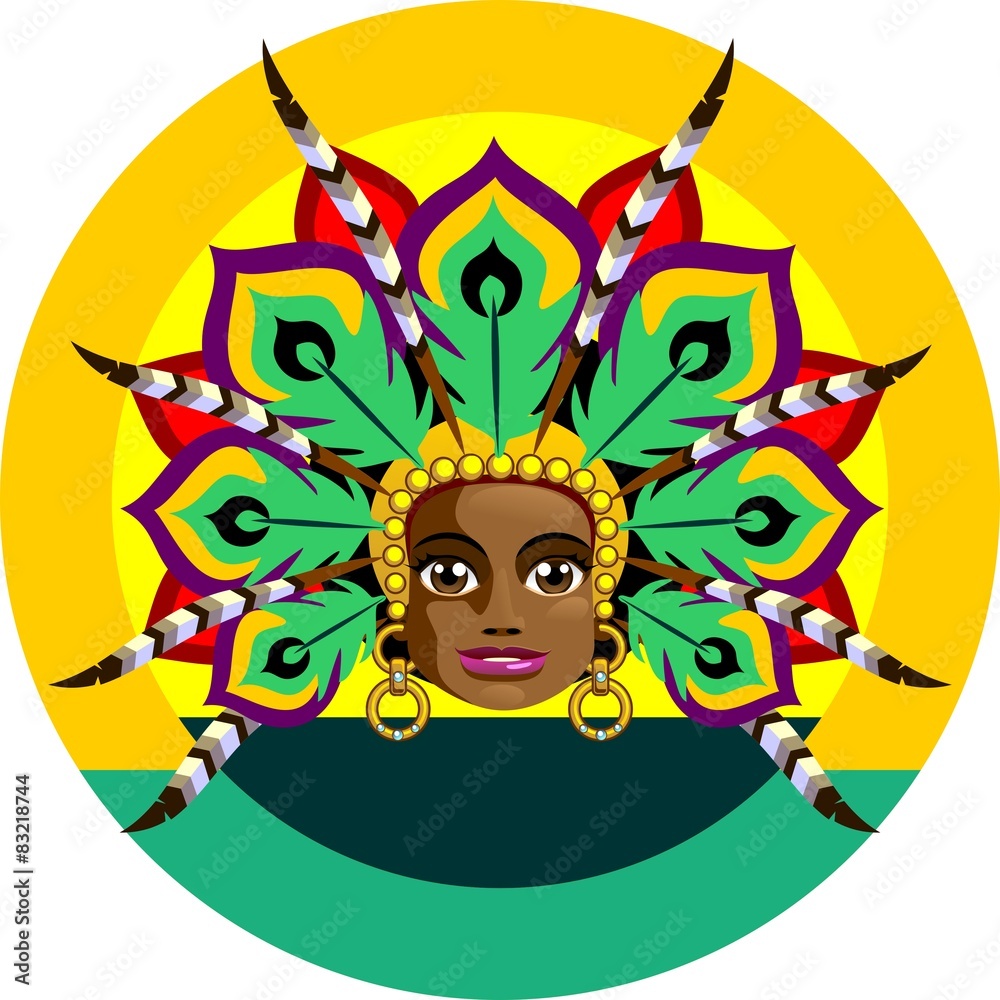 vector illustration. face. Brazilian Carnival vector illustration. face. Brazilian Carnival