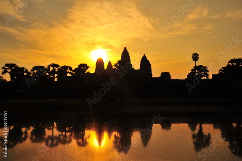 Angkor Wat Temple at Sunrise Backgrounds