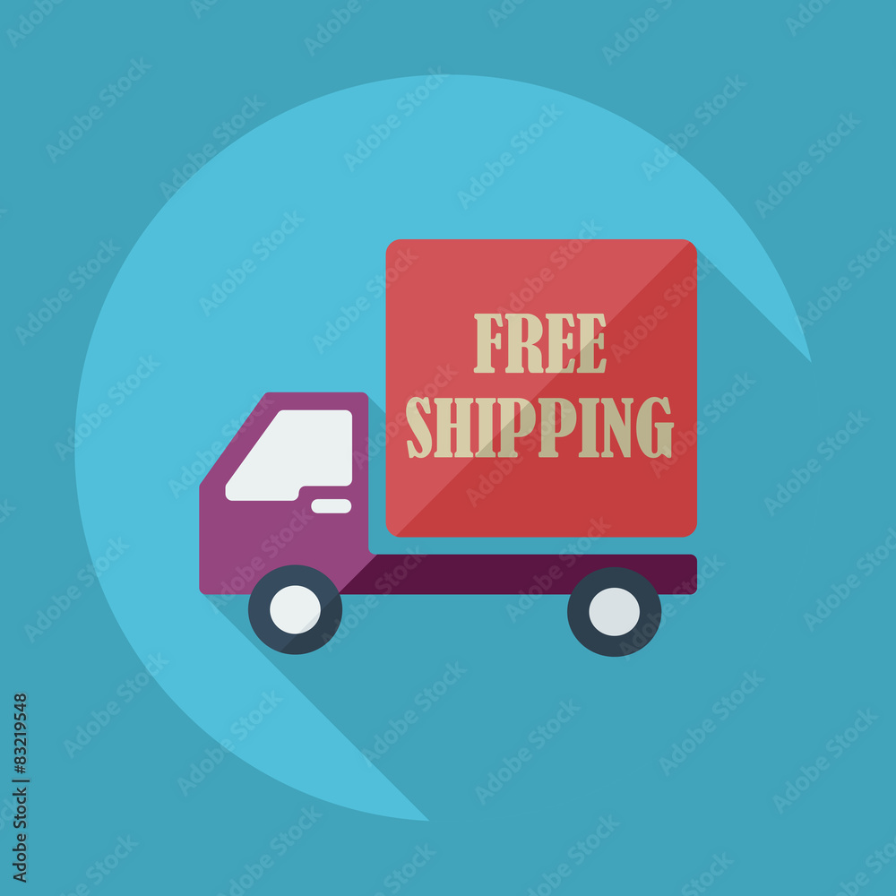 Flat modern design with shadow icons car shipping Flat modern design with shadow icons car shipping