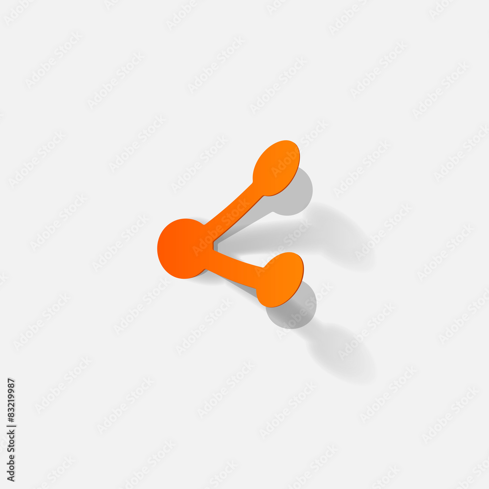 Paper clipped sticker: symbol share Paper clipped sticker: symbol share