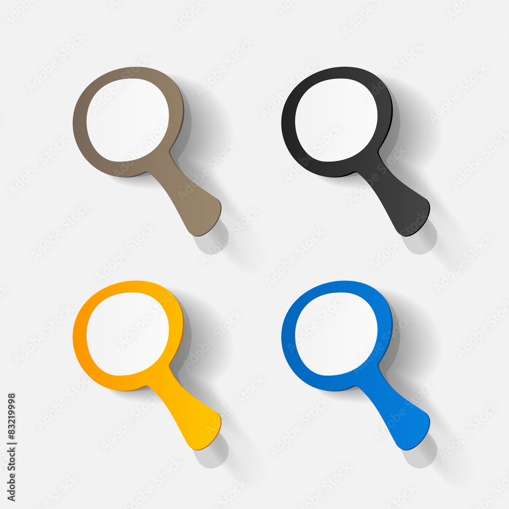 Paper clipped sticker: search magnifier Paper clipped sticker: search magnifier