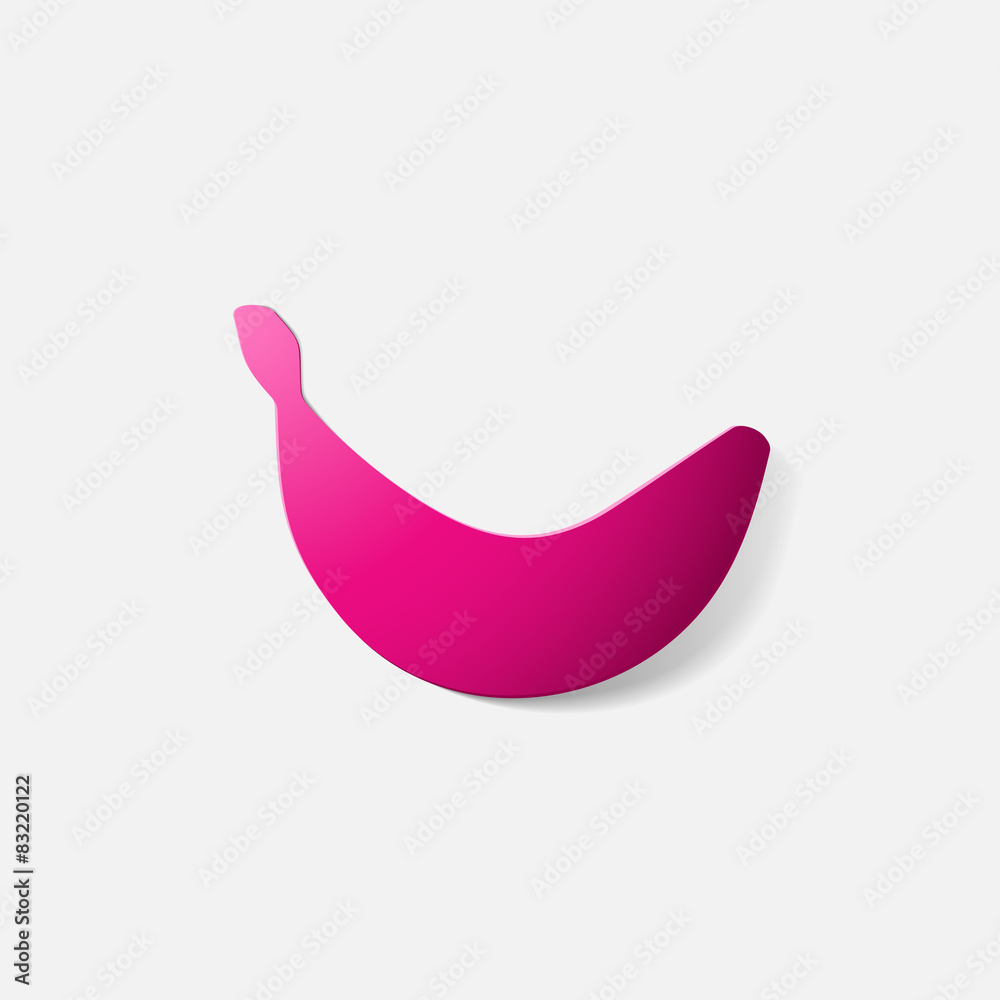 Paper clipped sticker: fruit, banana Paper clipped sticker: fruit, banana