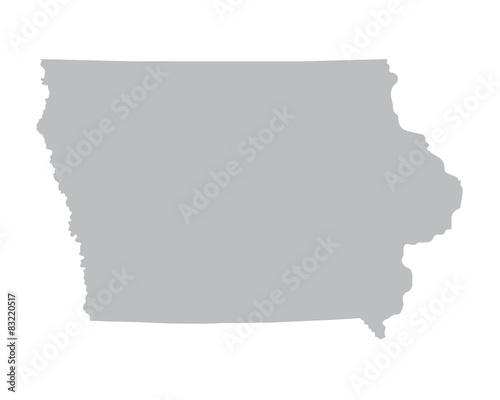 grey map of Iowa