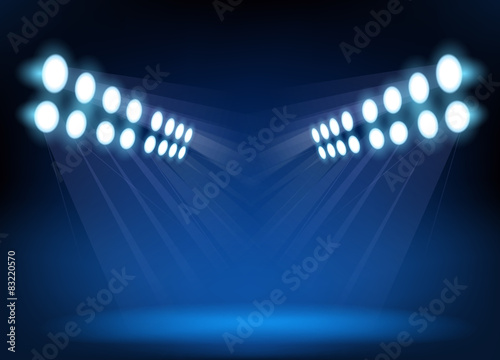 Blue spotlights