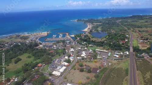 Aerial fly over Hale'iwa Hawai'i photo