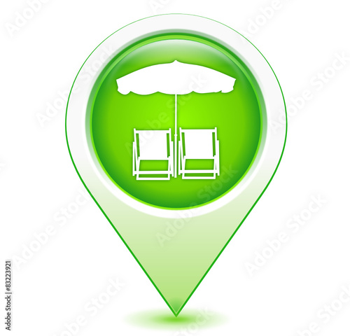 vacances sur marqueur géolocalisation vert