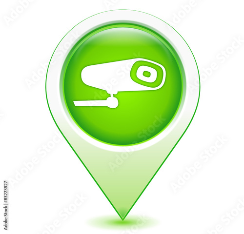 vidéo surveillance sur marqueur géolocalisation vert