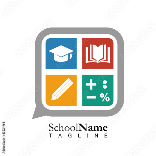 School education logo icon vector photo