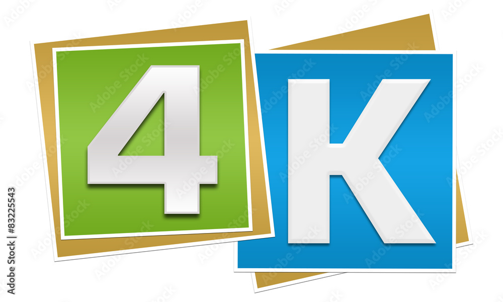 Fototapeta premium 4K Green Blue Blocks 