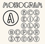 Vintage Art Nouveau font for your monogram and logo. Lineart.
