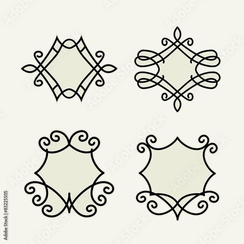 Set of stylish, simple and graceful   monochrome monogram 
