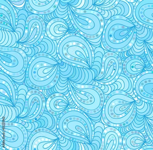 Vector seamless floral background of drawn lines