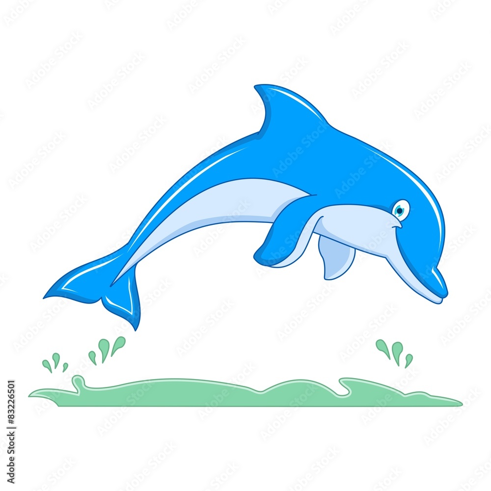 Fototapeta premium Dolphin Jump Cartoon