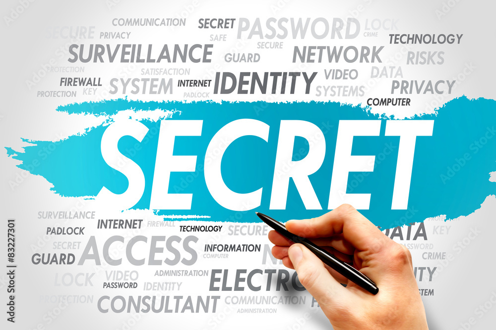 SECRET word cloud, business concept SECRET word cloud, business concept