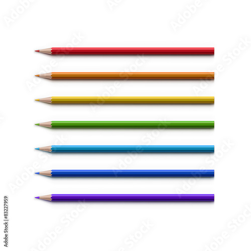 Set of Multicolored Pencils Isolated on White