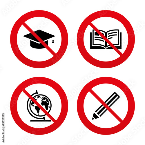 Free Download Pencil and open book signs. Graduation cap icon. - GFXLoad