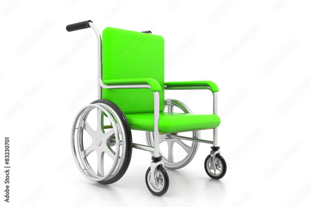 Wheelchair on white background