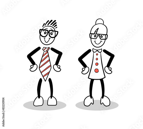 Cute cartoons with hands on hips