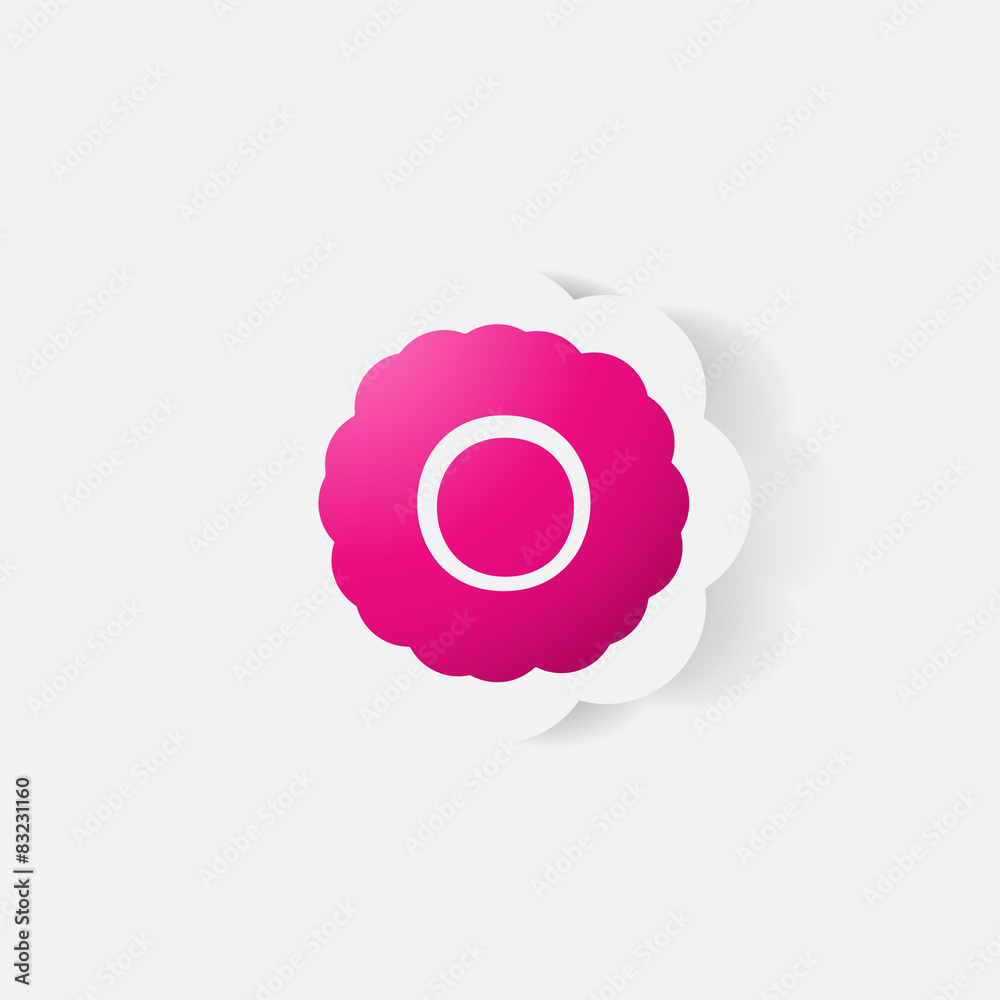Paper clipped sticker Isolated illustration icon Paper clipped sticker Isolated illustration icon