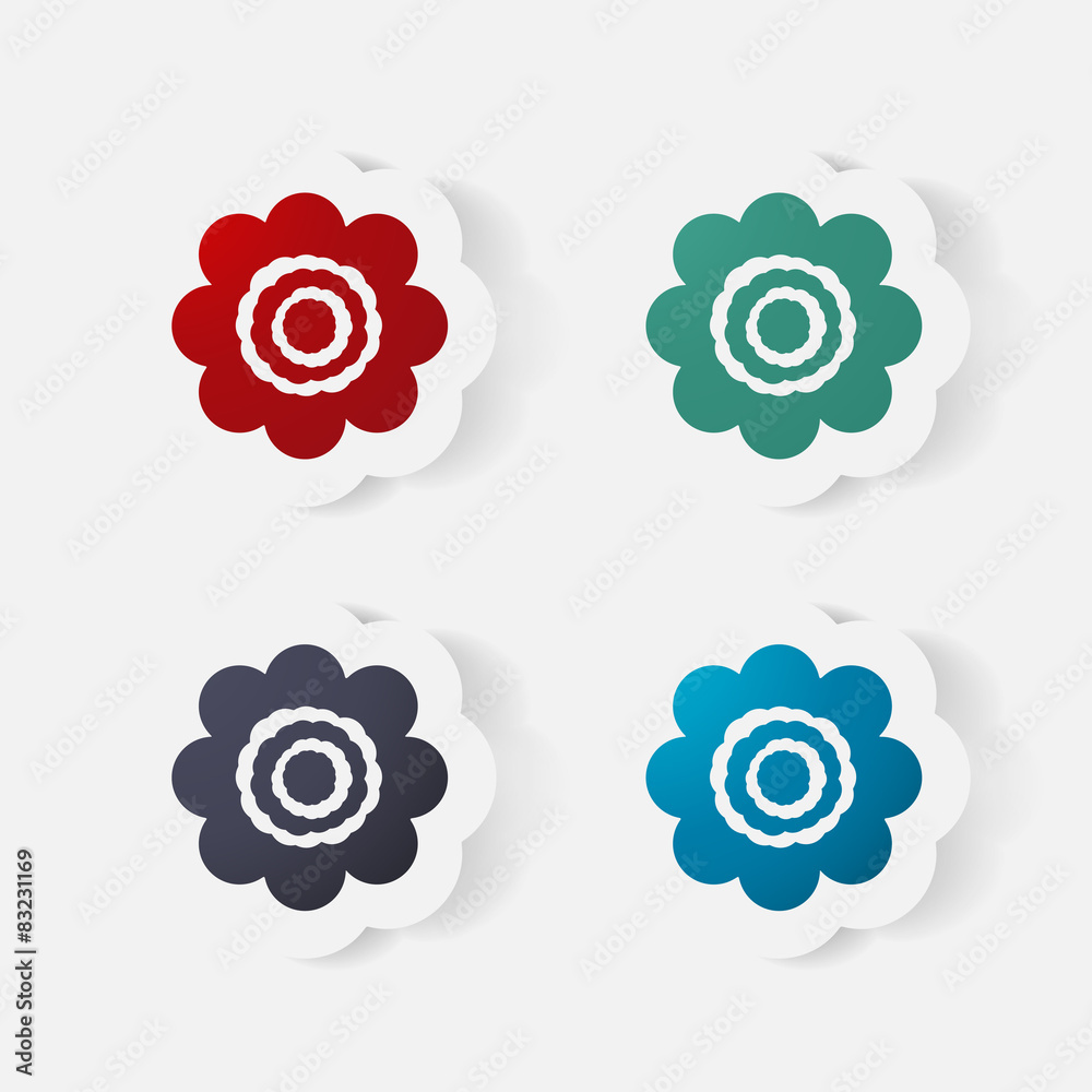 Paper clipped sticker Isolated illustration icon Paper clipped sticker Isolated illustration icon