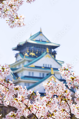 Obraz na płótnie 桜と春の大阪城 w salonie