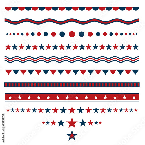 Red and blue dividers for patriotic designs