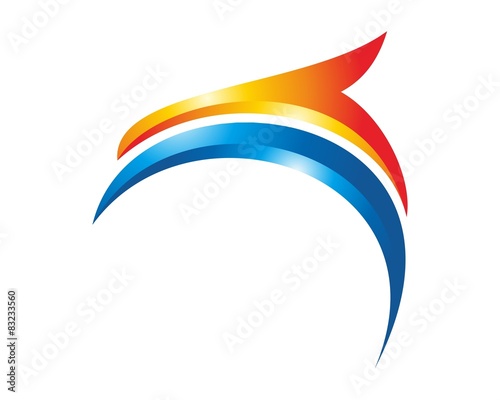 abstract color 3D falcon logo