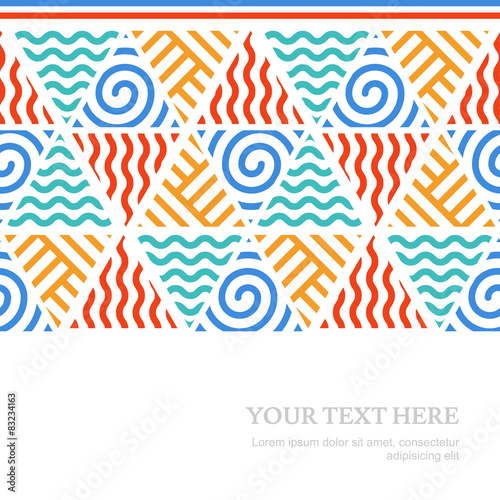 Four elements simple line seamless vector pattern.