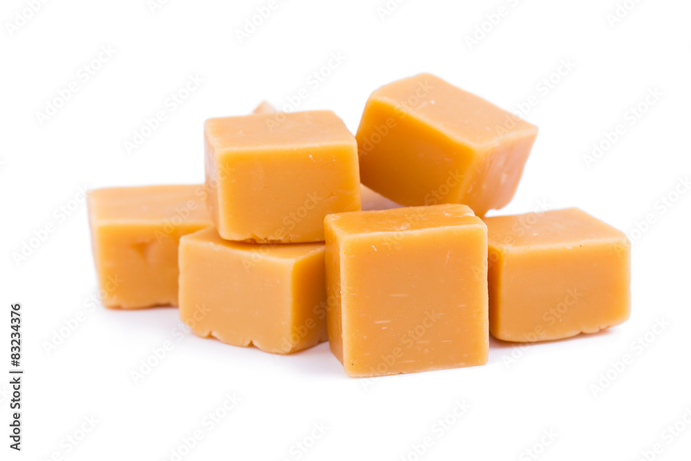 Tasty toffees on a white background. Tasty toffees on a white background.