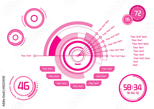 Pink infographics as head-up display